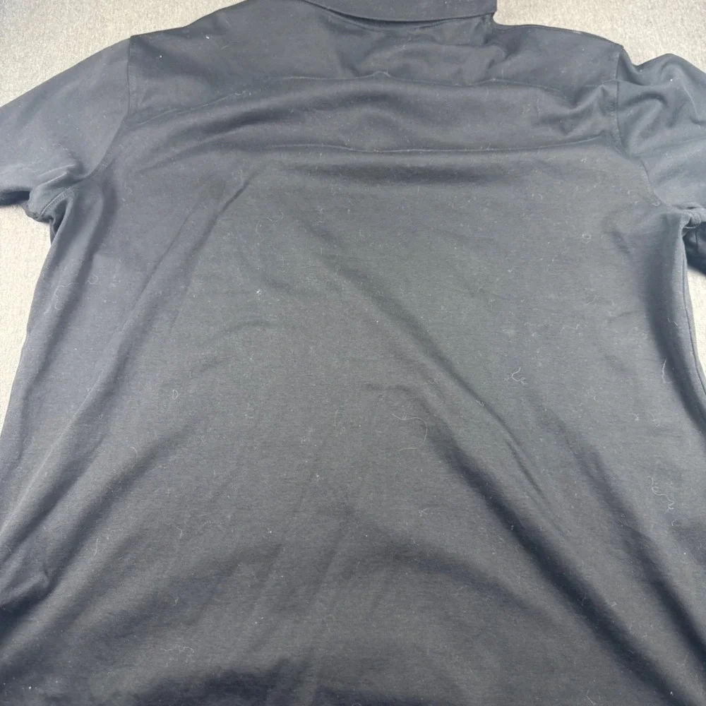 Banana Republic Mens XL Black Short Sleeve Cotton Polo Shirt Solid Casual‎ Top